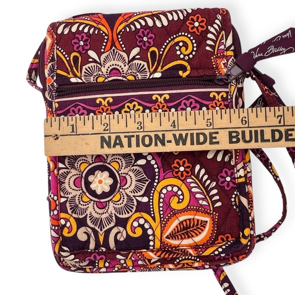 Vera Bradley Safari Sunset Crossbody Organizer Purse Wallet Boho Red Orange - Picture 12 of 12